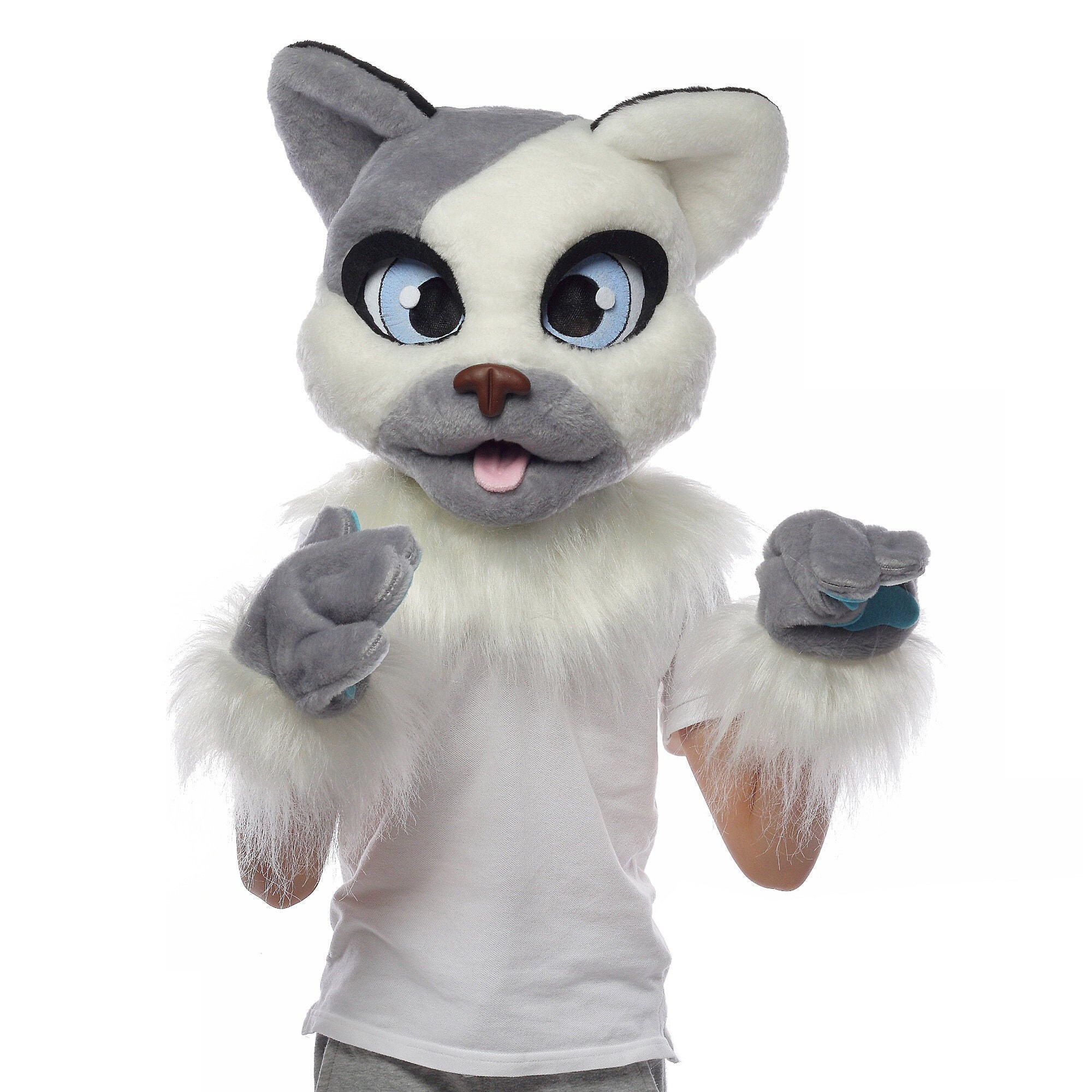 White calico cat fursuit fursuit cat fursuit kids fursuit Etsy
