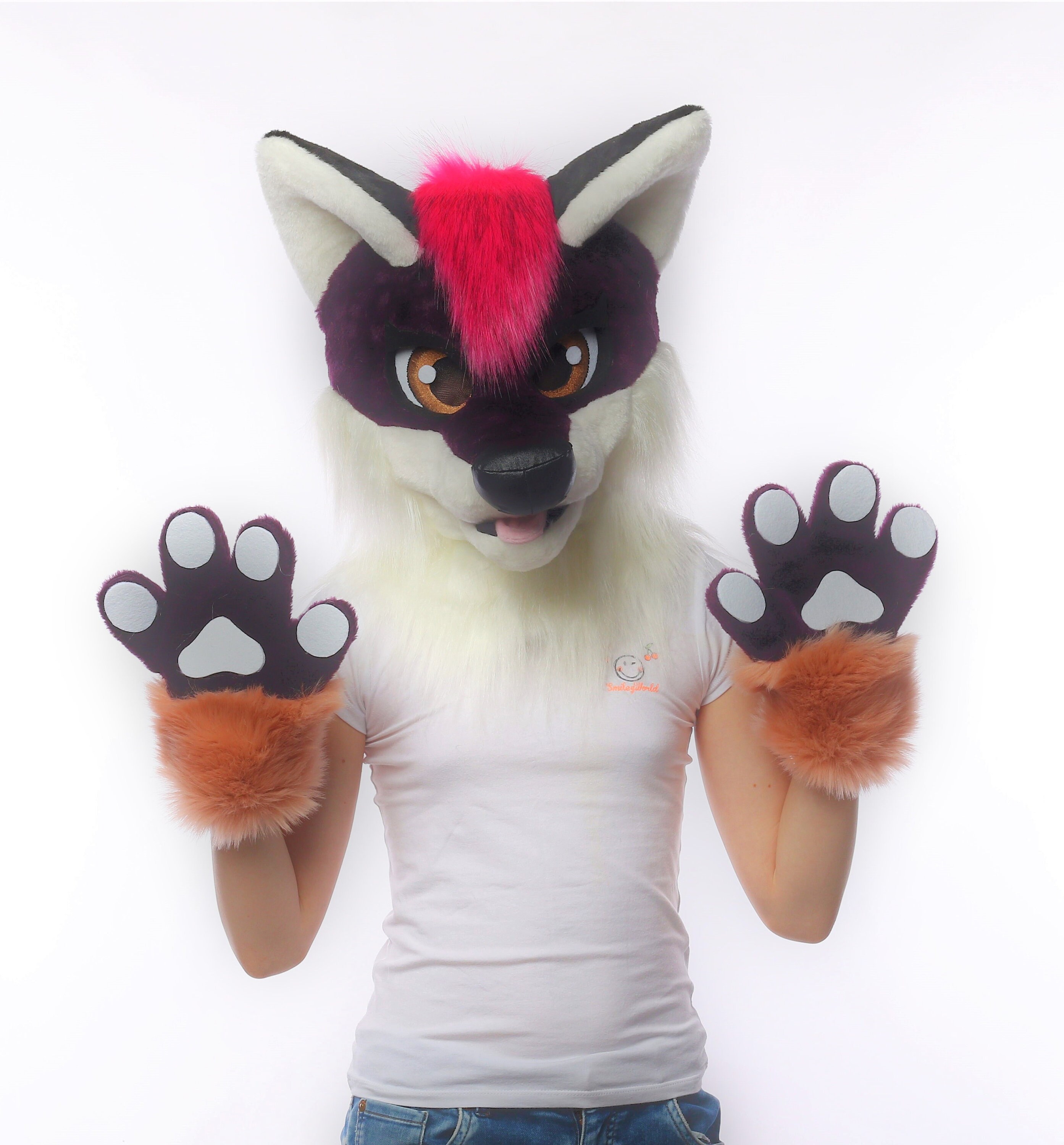 Burgundy fox fursuit partial fursuit partial premade fursuit Etsy