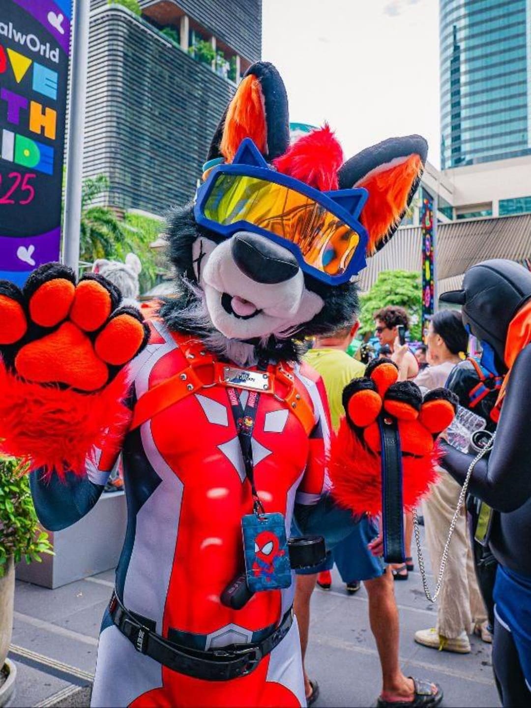 Premade XL Black Orange Wolf Fursuit Head, Hand Paws, Tail - Etsy