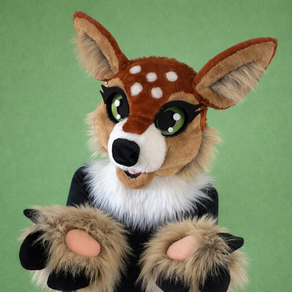 Custom Deer Fursuit Head Hooves Tail Feet Size M L Doe Fursuit custom-deer-fursuit-head-hooves-tail-feet-size-m-l-doe-fursuit