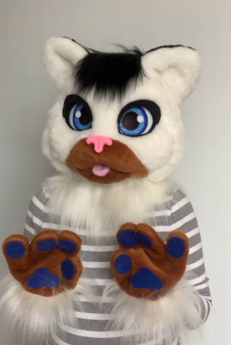 White cat fursuit fursuit cat fursuit head cheap fursuit Etsy