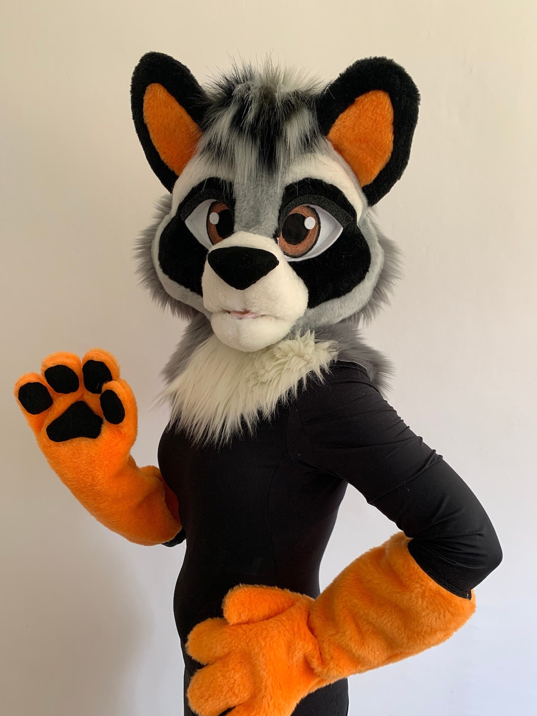 Premade Raccoon Fursuit Head Hand Paws Tail, Unisex Fursuit Premade Raccoon Fursuit Head Hand Paws Tail, Unisex Fursuit