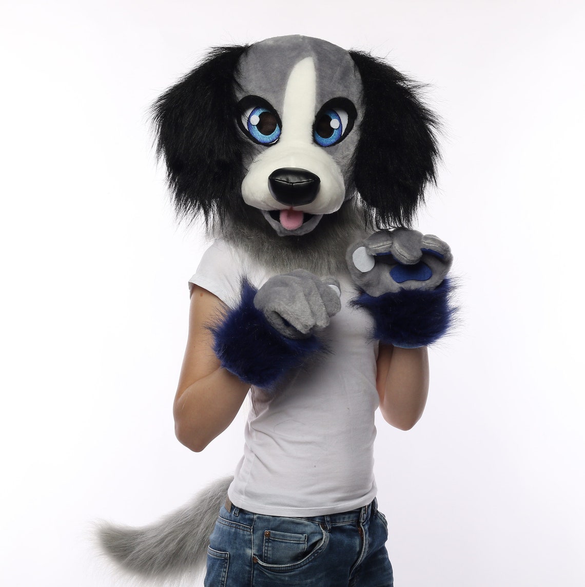 Grey dog fursuit fursuit kids fursuit for girls fursuit | Etsy