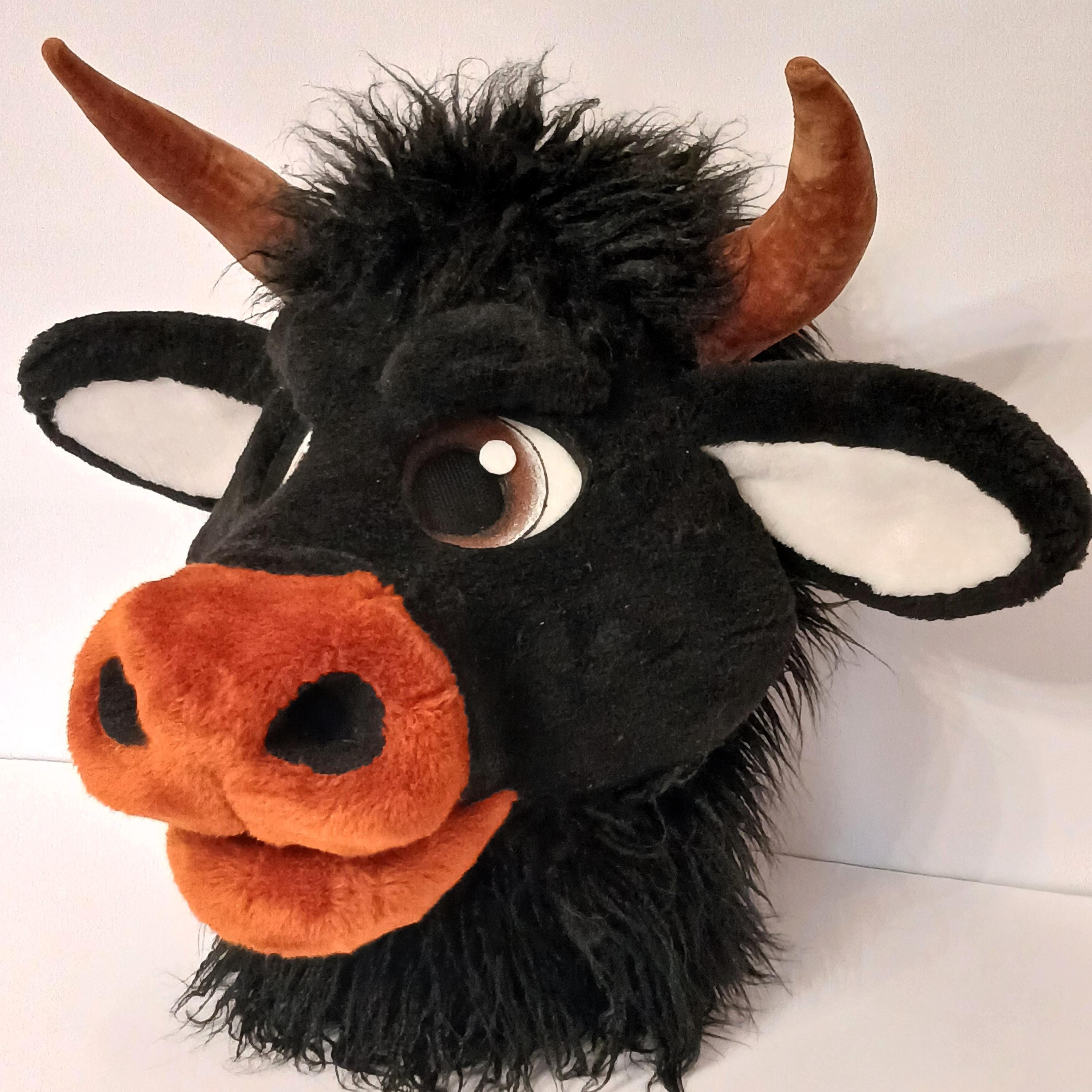 ? Amazing Jumbo Oversized Plushy Stuffed Cartoon Ox Bull Headband Headdress ? NWT! Goffa Large Red Bull Plush FERDINAND Stuffed... | Depop main image 3