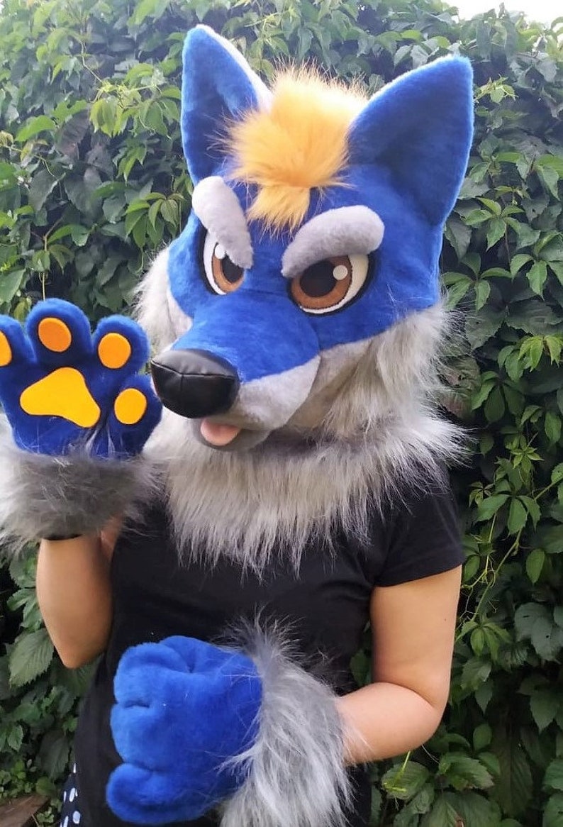 Fursuit head wolf fursuit kids for girls fursuit head Etsy