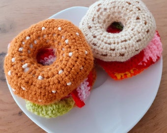 A bagel set crocheted - children's kitchen or shop