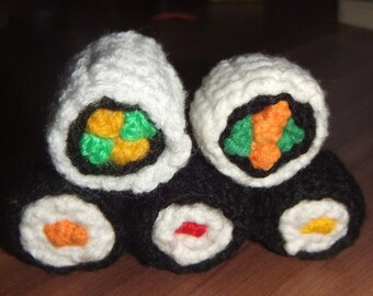 Selbstgehäkeltes Sushi - 5 Stück - Kinderküche :)