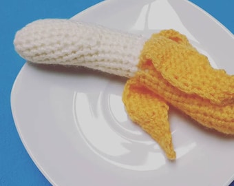 Crocheted peeled banana