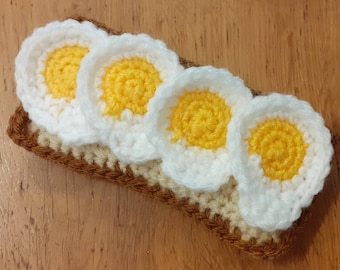 4 crocheted egg wedges - children's kitchen