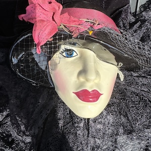 Ceramic Female Mask, Clay Art Decor