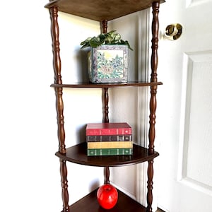 MCM Corner Display Shelf, Four Tier Etagere