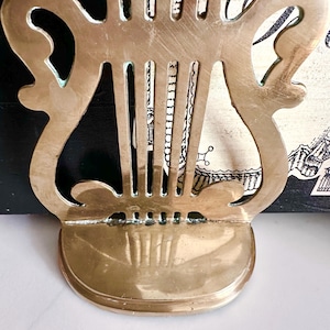 Brass Lyre Bookend