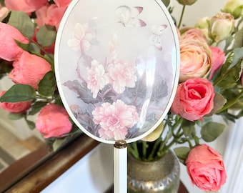 Art Deco Floral Hand Mirror