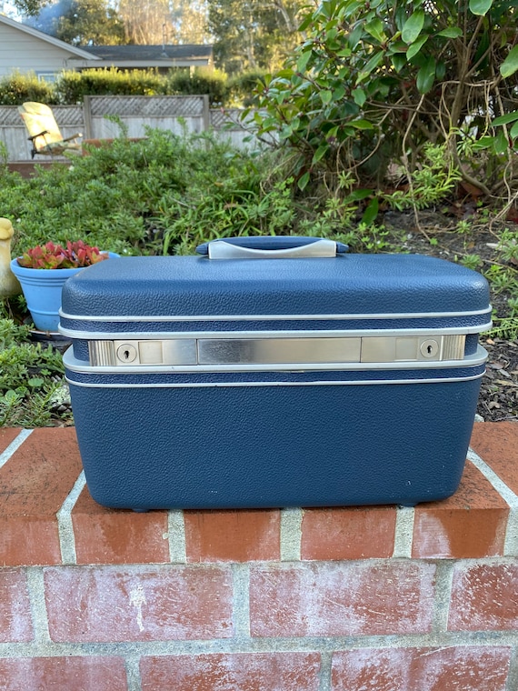Vintage Samsonite Train Case-Royal Blue