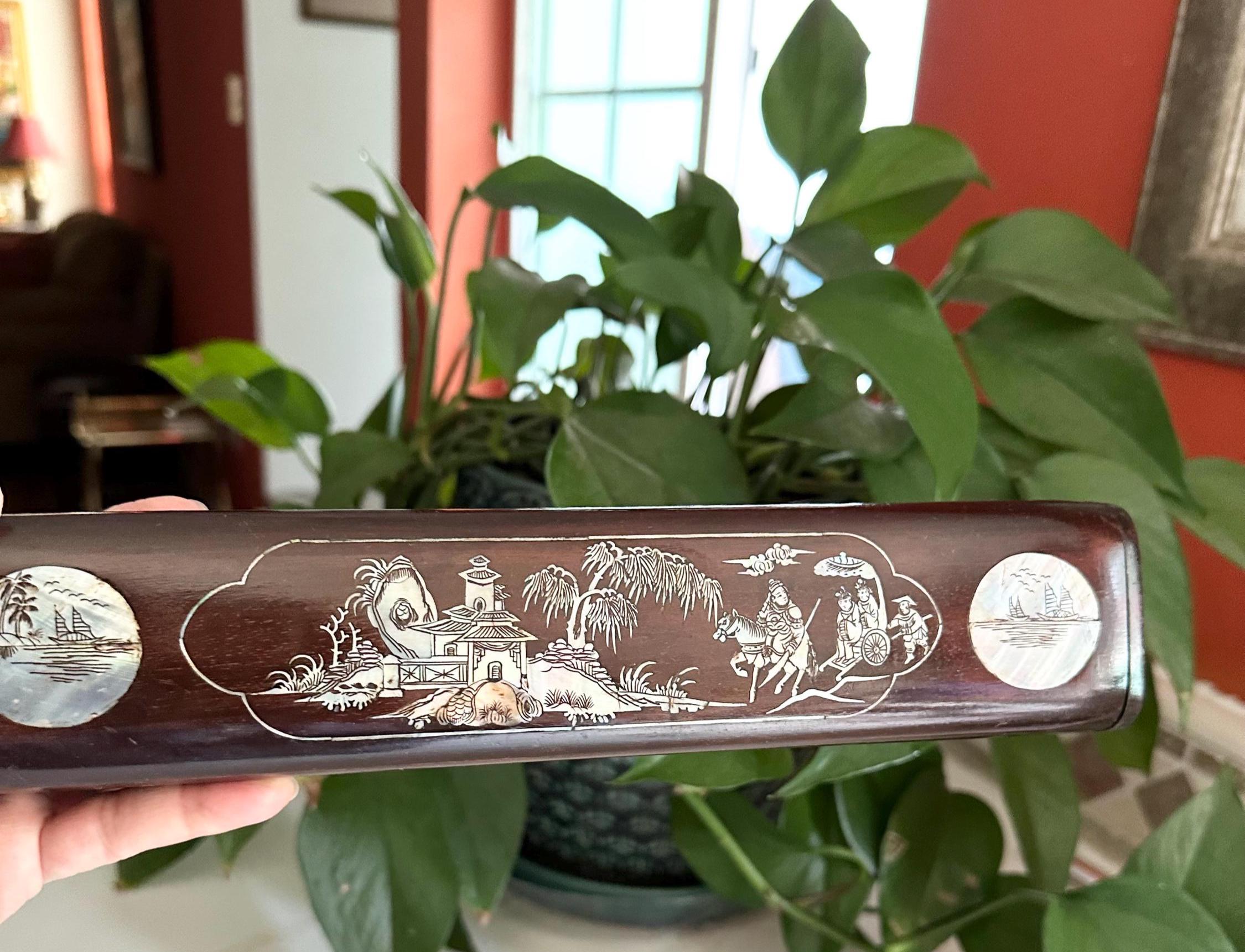 ヴィンテージの漆塗り箸箱：螺鈿細工 - Etsy 日本