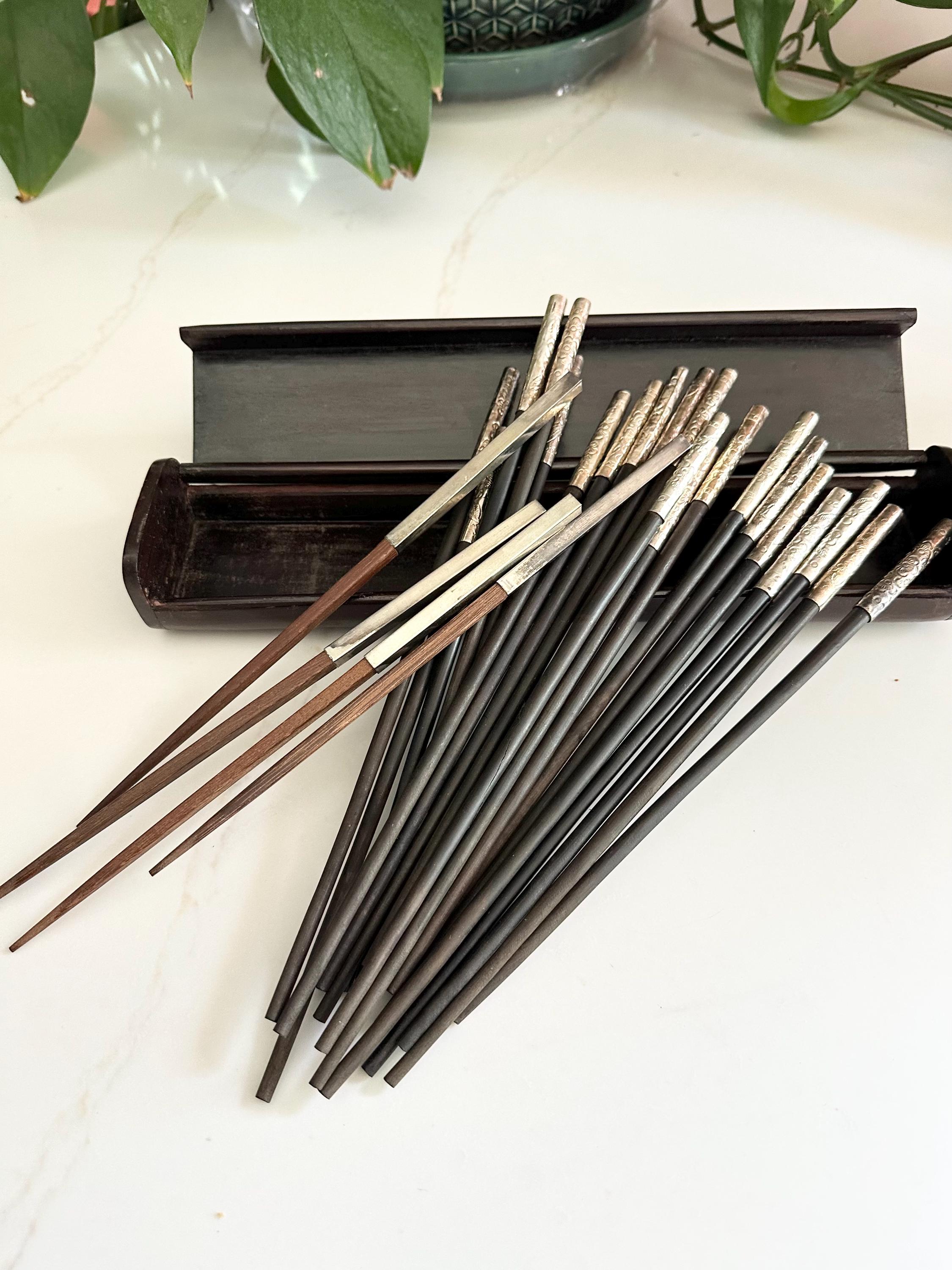 ヴィンテージの漆塗り箸箱：螺鈿細工 - Etsy 日本