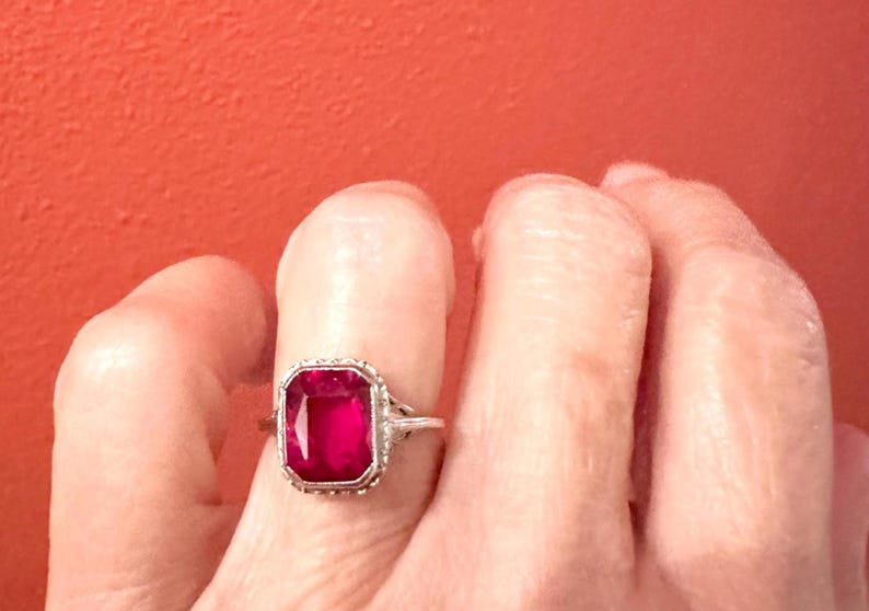 14 kt witgouden ring, maat 5 afbeelding 5