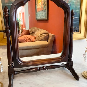 Antique Dresser Mirror, Carved Wood Mirror