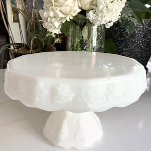 Wedding Cake Stand, Milk Glass Cake Stand