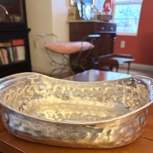 Indian Silversmith Basin, Hammered Silver Bowl