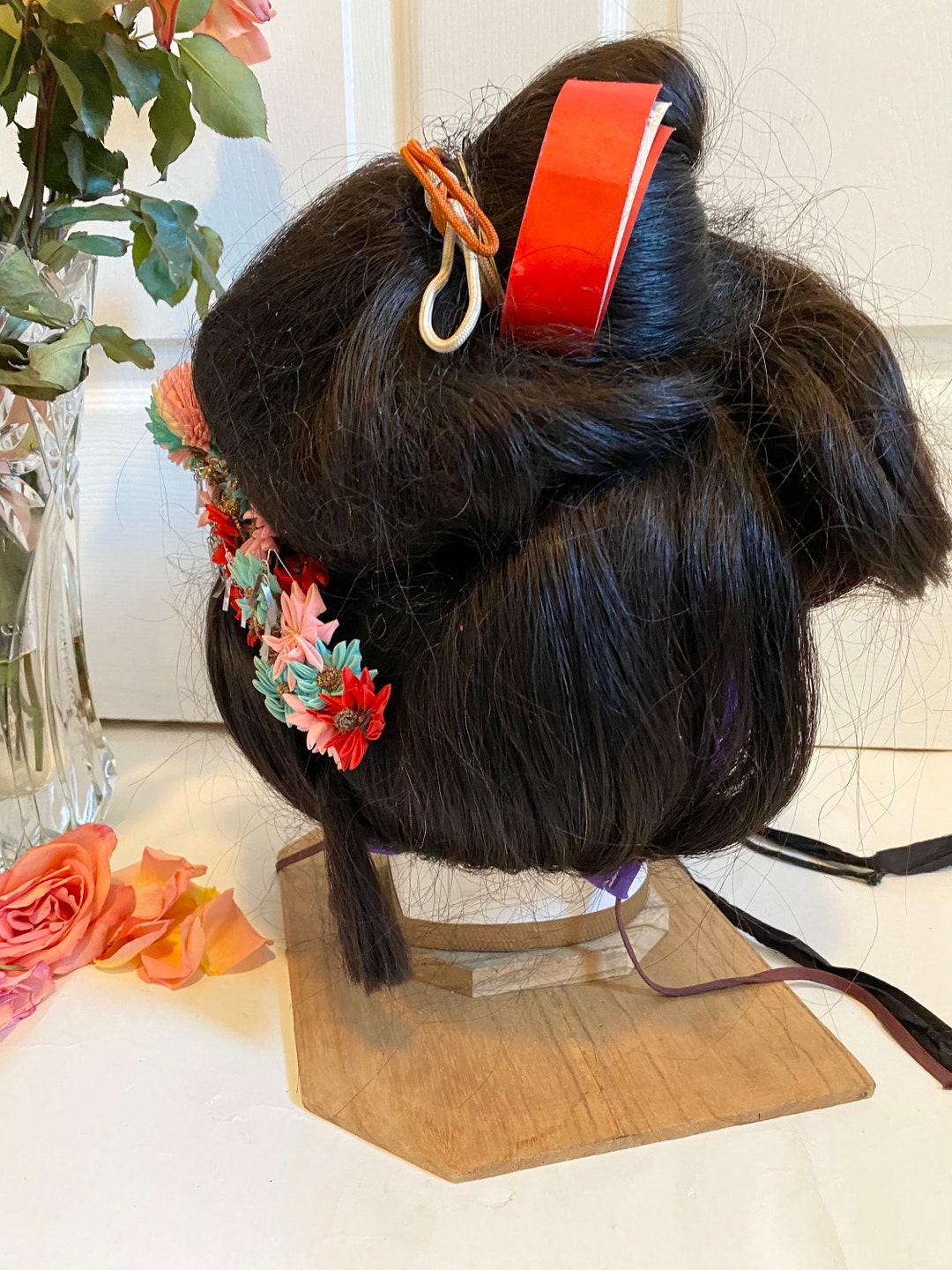 Antique Japanese Wig Natural Hair Wig Etsy