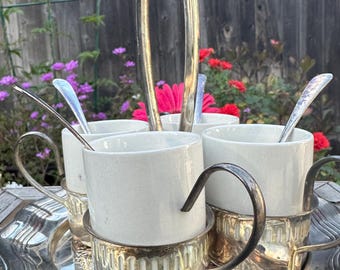 Silver-Plated Turkish Coffee Set with Tray