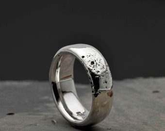 Solid and fat sterling silver Old Moon Ring