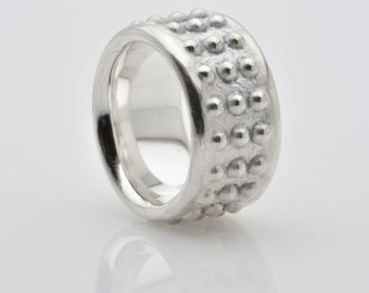 Medieval Majesty: Tarkus Solid Sterling Silver Ring with Bold, Historic Design