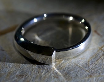 Uroboros #2 Sterling silver size 12 hand-made ring/snake bite tail design