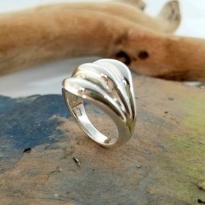 Trinity Radiance: Sterling Silver Triple Loop Statement Ring image 6