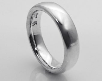 New Moon Ring, Timeless Elegance: The Classic Solid Silver Wedding Band