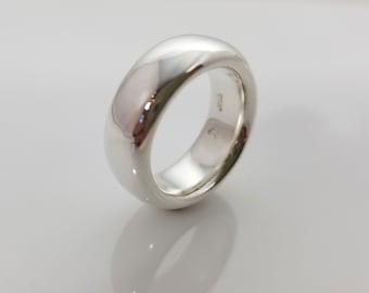 Solid Sterling Silver Super Fat Moon Ring: A Timeless Statement Piece for the Bold and Brave