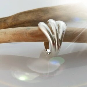 Trinity Radiance: Sterling Silver Triple Loop Statement Ring image 5