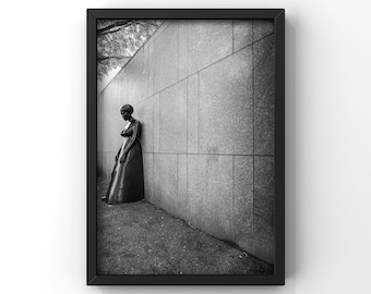 Chicago Black and White Statue Print | Minimalist Sculpture Wall Art