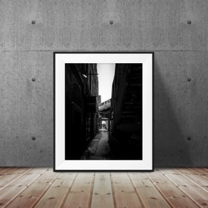 Chicago Photography, Chicago West Loop, Large Wall Art, Black and White Photography, Chicago L, Kinzie Street image 4