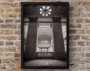 Chicago Photography, Chicago Union Station, Street Photography, Black and White Photography, Fine Art Photography - Upper Great Hall