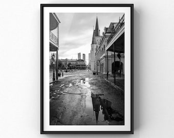 New Orleans St Louis Cathedral Black and White Photography Print | French Quarter Wall Art