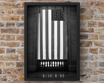 Chicago Photography, Chicago Photo Print, Chicago artwork, Fine Art Photography, Union Station Flag