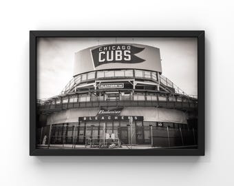 Wrigley Field Black and White Photography Print – Chicago Cubs Wall Art