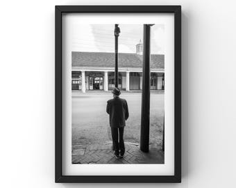 Waiting in New Orleans – Black and White Street Photo, French Quarter Art