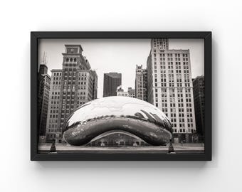 Chicago Bean Black and White Photography Print – Cloud Gate Millennium Park