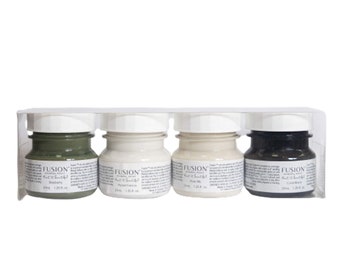 Pack of 4 Samples Fusion Mineral Paint, Eco Friendly Furniture Paint - Foundation to Finish All in One - 51 Colors