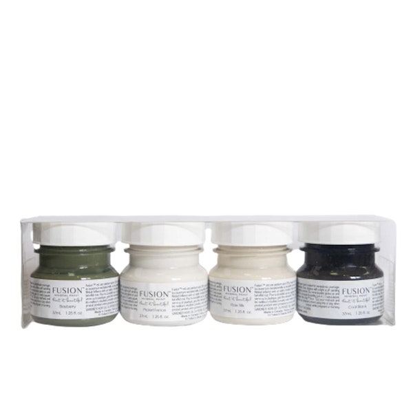 Pack of 4 Samples Fusion Mineral Paint, Eco Friendly Furniture Paint - Foundation to Finish All in One - 51 Colors