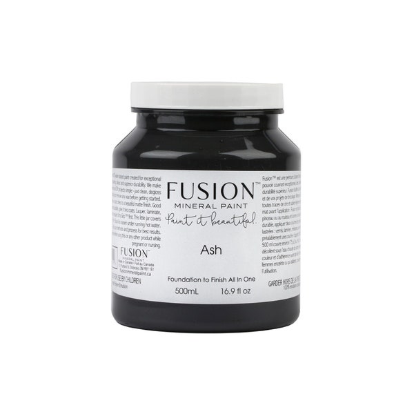 Fusion Mineral Paint, Eco Friendly Furniture Paint - Foundation to Finish All in One - 1 Pint/ 1.25 fl oz - ASH