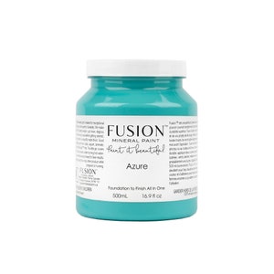 Fusion Mineral Paint, Eco Friendly Furniture Paint - Foundation to Finish All in One - 1 Pint/ 1.25 fl oz - AZURE