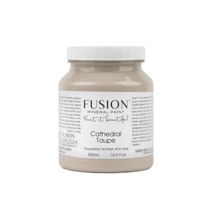 Fusion Mineral Paint, Eco Friendly Furniture Paint - Foundation to Finish All in One - 1 Pint/ 1.25 fl oz - CATHEDRAL TAUPE