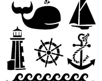 Jennylyn's Tones for Tots Stencil 01 - Nautical - Furniture or Wall Stencil
