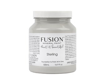 Fusion Mineral Paint, Eco Friendly Furniture Paint - Foundation to Finish All in One - 1 Pint/ 1.25 fl oz - STERLING