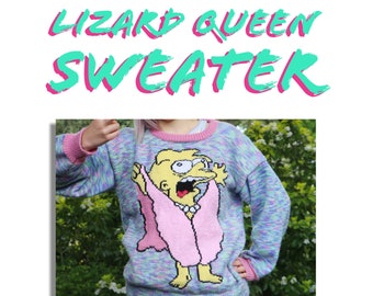 Lisa Simpson PDF Strickanleitung ""I am the Lizard Queen"""