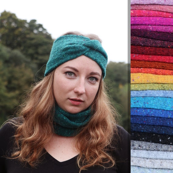 Merino Wool Knitted Headband: Twisted Ear Warmer, Handmade  display picture 1
